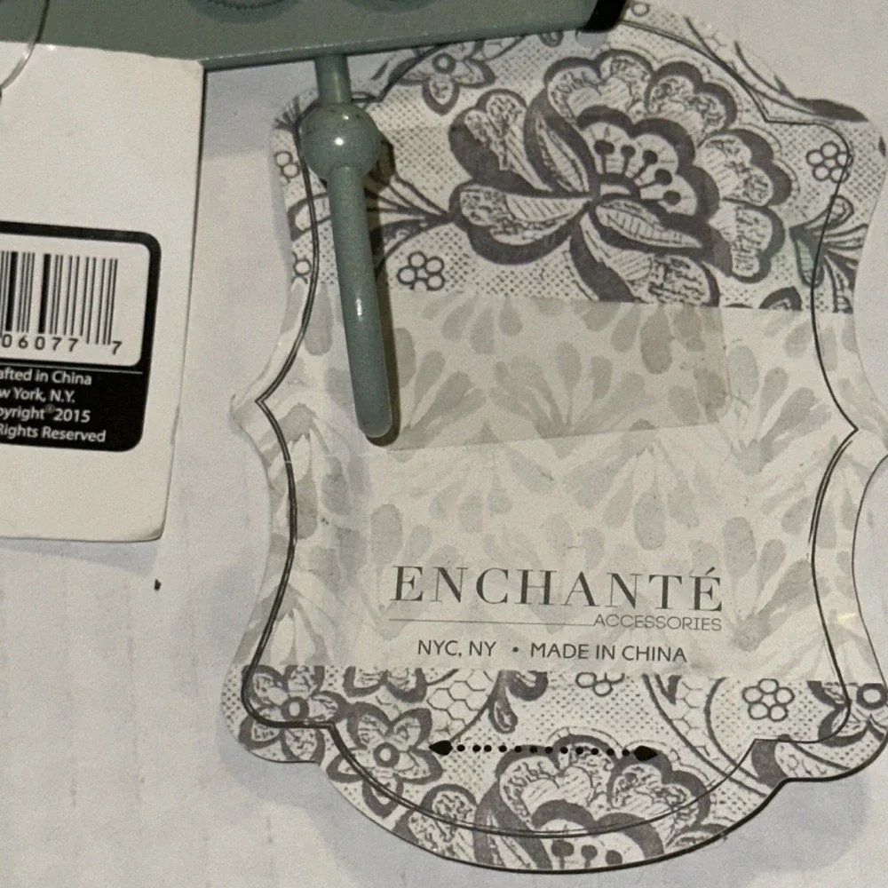 Parisian Home Pretty Things Metal Jewelry Holder Sage Green Wall Mount New